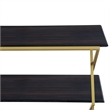 Armen Living Westlake 3-Tier Wood & Metal Console Table in Dark Brown/Gold