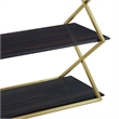 Armen Living Westlake 3-Tier Wood & Metal Console Table in Dark Brown/Gold