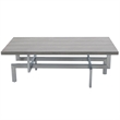Armen Living Illusion Stainless Steel and Wood Coffee Table in Chrome/Gray