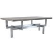 Armen Living Illusion Stainless Steel and Wood Coffee Table in Chrome/Gray