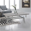 Armen Living Illusion Stainless Steel and Wood Coffee Table in Chrome/Gray