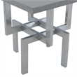 Armen Living Illusion Wood and Stainless Steel End Table in Gray/Chrome