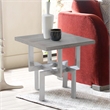 Armen Living Illusion Wood and Stainless Steel End Table in Gray/Chrome