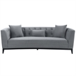 Armen Living Melange Modern Velvet & Wood Sofa in Gray/Black