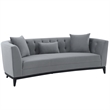Armen Living Melange Modern Velvet & Wood Sofa in Gray/Black
