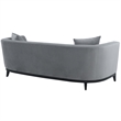 Armen Living Melange Modern Velvet & Wood Sofa in Gray/Black