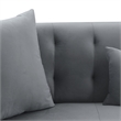 Armen Living Melange Modern Velvet & Wood Sofa in Gray/Black