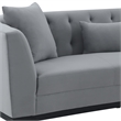 Armen Living Melange Modern Velvet & Wood Sofa in Gray/Black