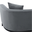 Armen Living Melange Modern Velvet & Wood Sofa in Gray/Black