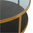 Armen Living Hattie Modern Wood/Glass Coffee Table in Walnut/Gold