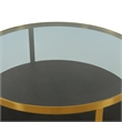 Armen Living Hattie Modern Wood/Glass Coffee Table in Walnut/Gold
