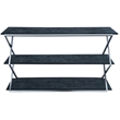 Armen Living Westlake 3-Tier Wood & Metal Console Table in Black/Stainless Steel