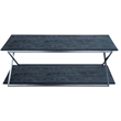 Armen Living Westlake 3-Tier Wood & Metal Console Table in Black/Stainless Steel