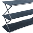 Armen Living Westlake 3-Tier Wood & Metal Console Table in Black/Stainless Steel