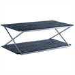 Armen Living Westlake Modern Wood & Metal Coffee Table in Black/Stainless Steel