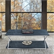 Armen Living Westlake Modern Wood & Metal Coffee Table in Black/Stainless Steel