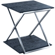 Armen Living Westlake Modern Wood & Metal End Table in Black/Stainless Steel