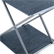 Armen Living Westlake Modern Wood & Metal End Table in Black/Stainless Steel
