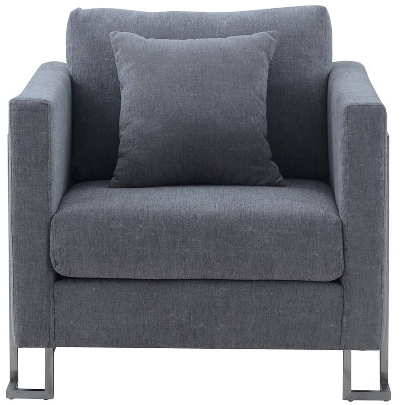 Armen Living Heritage 2-Piece Upholstered Fabric Sofa & Chair Set in Gray