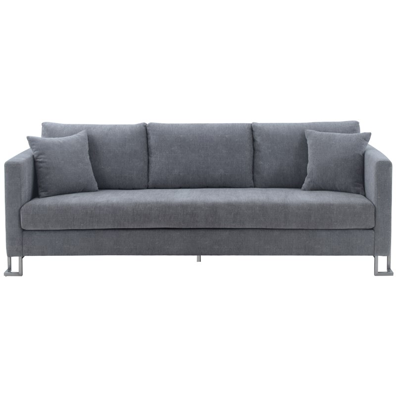 Armen Living Heritage 2-Piece Upholstered Fabric Sofa & Chair Set in Gray