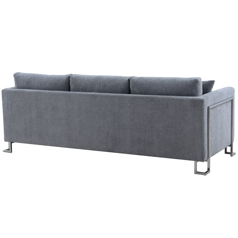 Armen Living Heritage 2-Piece Upholstered Fabric Sofa & Chair Set in Gray