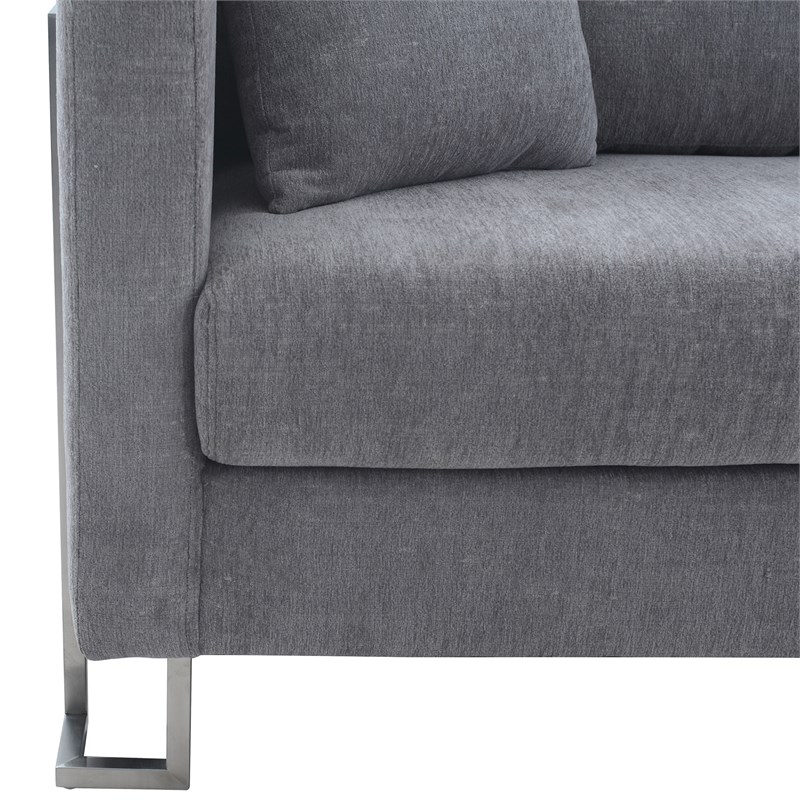 Armen Living Heritage 2-Piece Upholstered Fabric Sofa & Chair Set in Gray