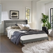 Armen Living Legend Modern Metal & Fabric Queen Platform Bed in Gray/Black
