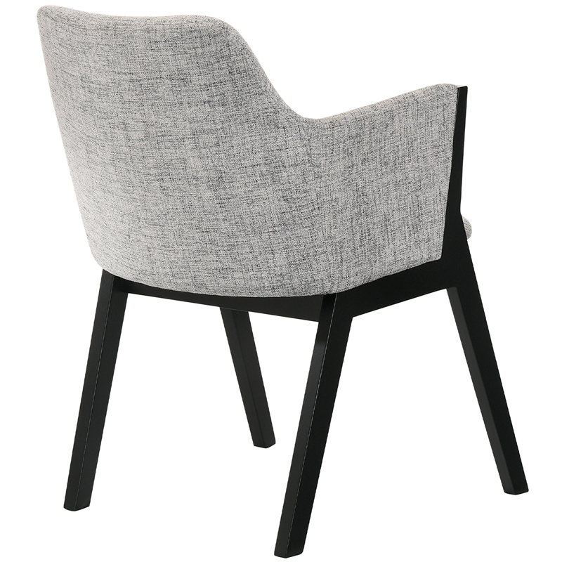 Armen Living Renzo Wood/Fabric Dining Side Chairs in Light Gray/Black (Set of 2)