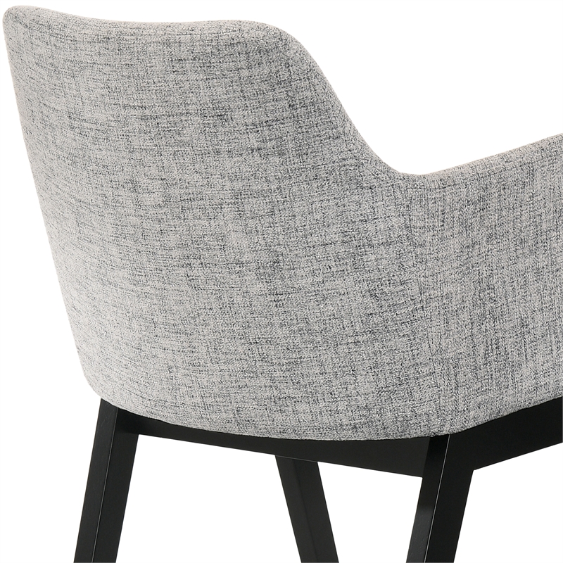 Armen Living Renzo Wood/Fabric Dining Side Chairs in Light Gray/Black (Set of 2)