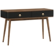 Armen Living Amigo Modern Wood Console Table in Black/Walnut