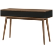 Armen Living Amigo Modern Wood Console Table in Black/Walnut