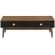 Armen Living Amigo Modern Veneer Wood Coffee Table in Black/Walnut