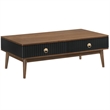 Armen Living Amigo Modern Veneer Wood Coffee Table in Black/Walnut
