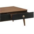 Armen Living Amigo Modern Veneer Wood Coffee Table in Black/Walnut