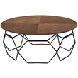 Armen Living Cosmo Modern Wood and Metal Coffee Table in Walnut/Black