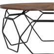 Armen Living Cosmo Modern Wood and Metal Coffee Table in Walnut/Black
