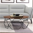 Armen Living Cosmo Modern Wood and Metal Coffee Table in Walnut/Black