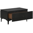 Armen Living Legend 3-Piece Fabric & Wood Queen Bedroom Set in Gray/Black