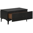 Armen Living Legend 4-Piece Fabric & Wood Queen Bedroom Set in Gray/Black