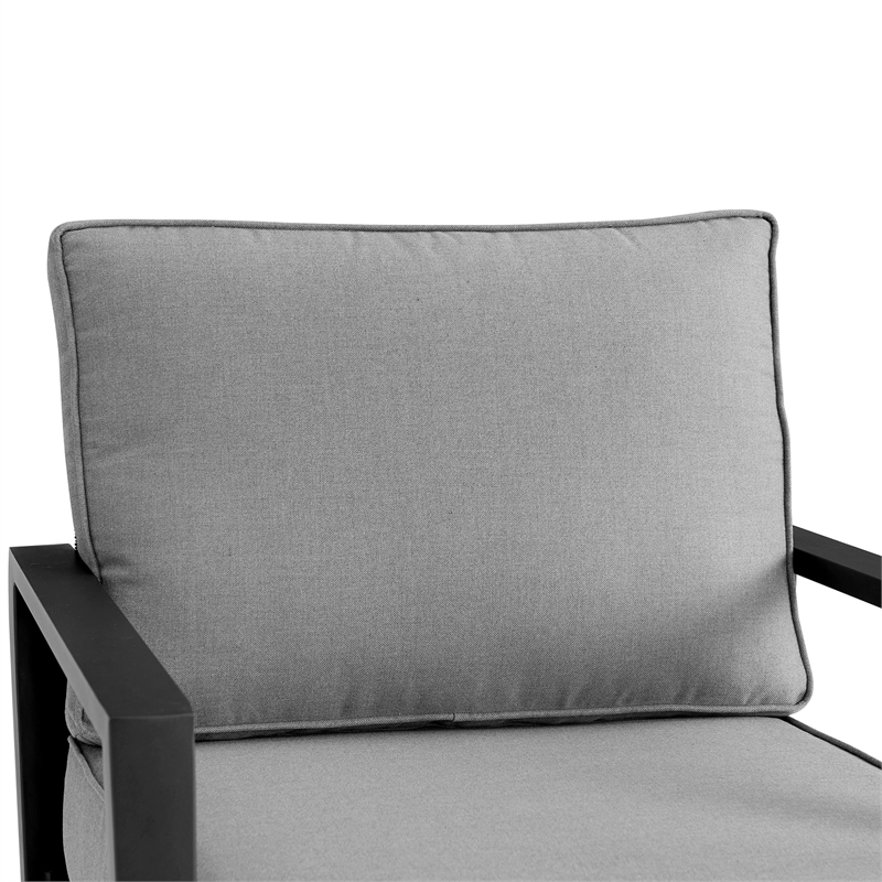 Armen Living Cayman Aluminum Outdoor Swivel Glider Chair in Black