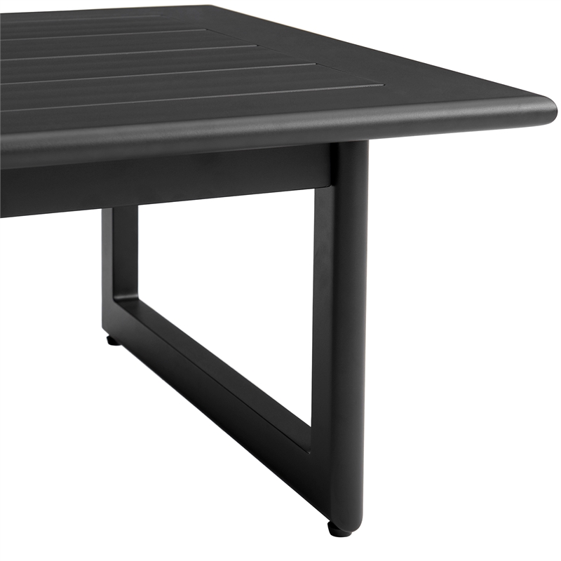 Armen Living Cayman 4-Piece Aluminum Outdoor Seating Set in Black/Dark Gray