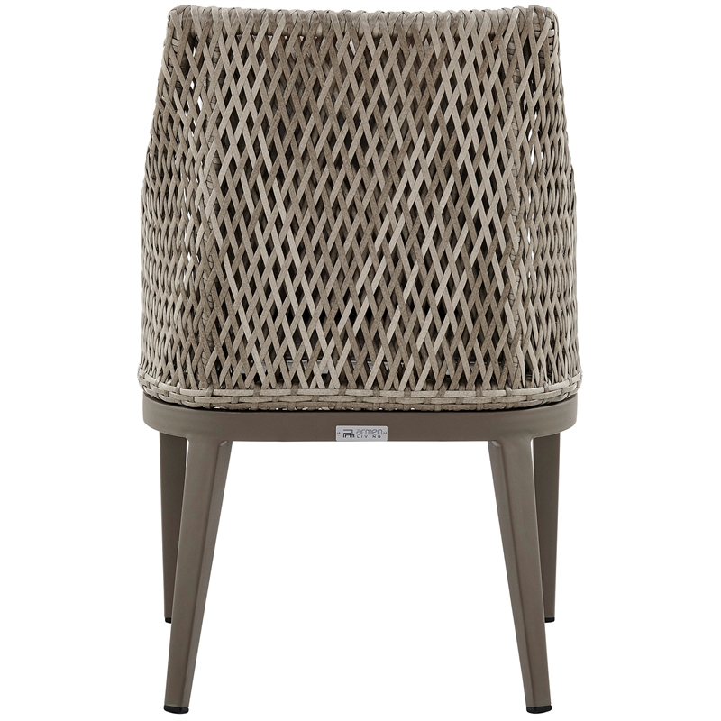 Grenada Outdoor Wicker and Aluminum Gray Dining Chair  - Set of 2
