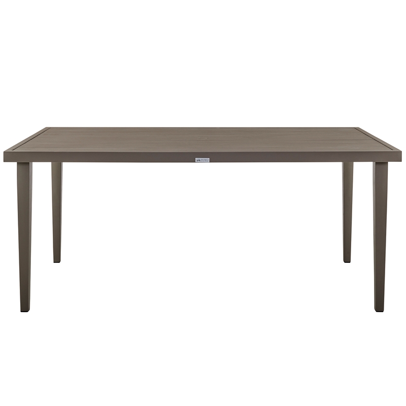 Armen Living Grenada Aluminum Outdoor Rectangle Dining Table in Gray