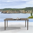 Armen Living Grenada Aluminum Outdoor Rectangle Dining Table in Gray