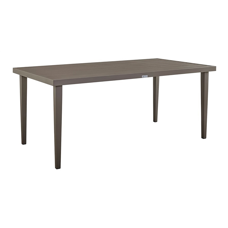Armen Living Grenada Aluminum Outdoor Rectangle Dining Table in Gray