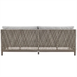 Armen Living Grenada 4-Piece Outdoor Fabric and Wicker Conversation Set in Gray