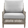 Armen Living Grenada 4-Piece Outdoor Fabric and Wicker Conversation Set in Gray