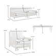 Armen Living Grenada 4-Piece Outdoor Fabric and Wicker Conversation Set in Gray