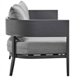 Armen Living Menorca 4-Piece Outdoor Fabric Outdoor Conversation Set in Gray