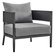 Armen Living Menorca 4-Piece Outdoor Fabric Outdoor Conversation Set in Gray
